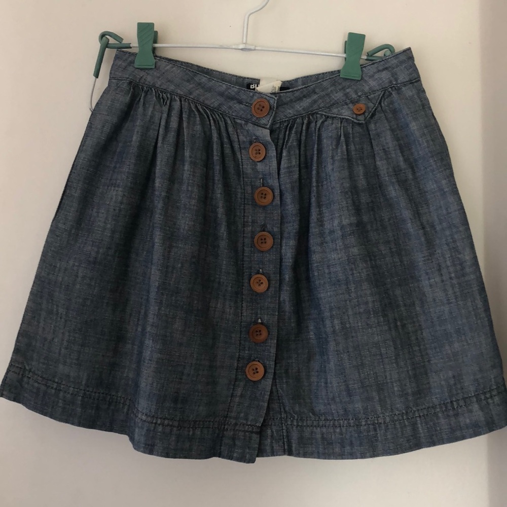 BDG button front denim skirt